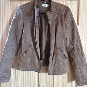 Only Tan Leather Jacket